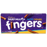 Cadbury Dairy Milk Fingers salted caramel biscuits 114g, imported from the UK
