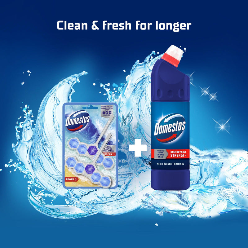 Domestos Ocean toilet rim block duo pack 2x50g, UK version