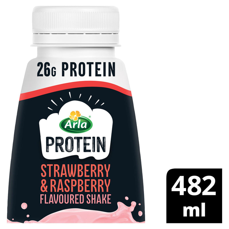 Arla Protein Strawberry & Raspberry flavoured milk 482ml - British product