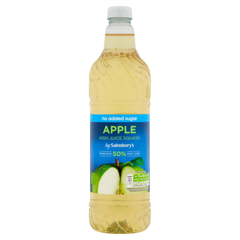 Sainsbury's apple juice squash no added sugar 1L, UK version