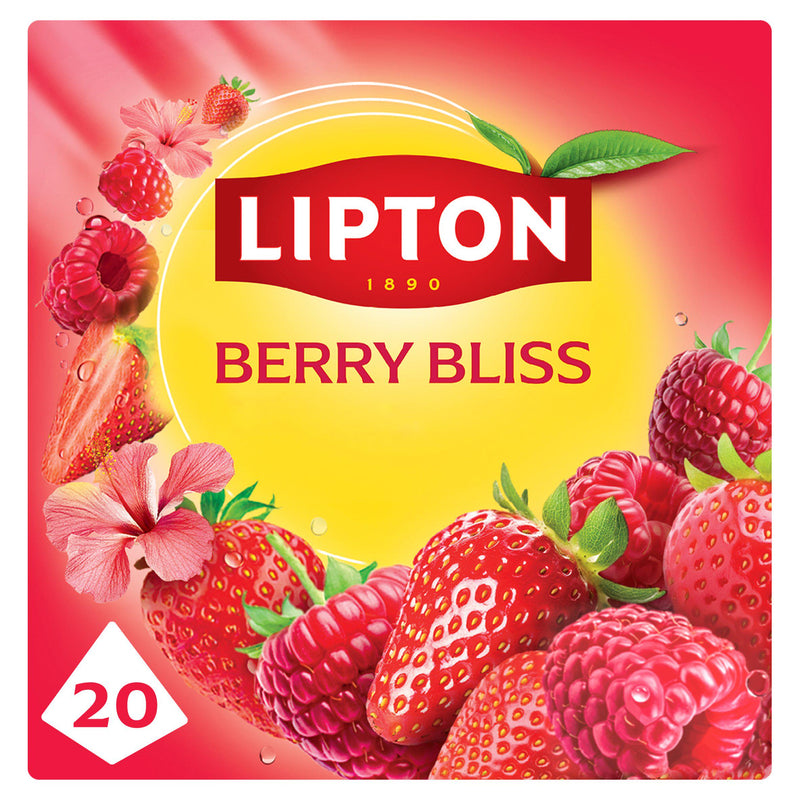 Lipton Berry Bliss herbal tea bags 20 x 2.1g, imported from the UK