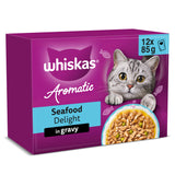 Sainsburys Whiskas Aromatic Seafood Delight Selection Wet Cat Food Pouches 12 x 85g- Buy online at McGrocer
