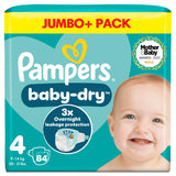 Pampers Baby Dry nappies size 4 (84 pack) - British product