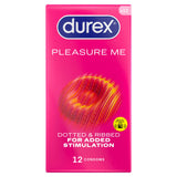 Durex Pleasure Me ribbed dotted condoms x12, imported from the UK