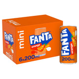 Sainsburys Fanta Orange Sparkling Soft Drink Cans 6 x 200ml- Buy online at McGrocer