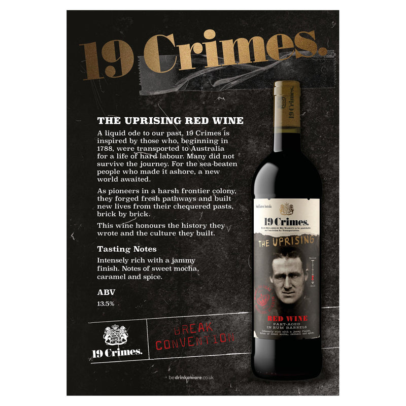 19 Crimes The Uprising red wine 75cl (British brand)