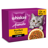 Sainsburys Whiskas 1+ Aromatic Purrfect Poultry Selection Wet Cat Food Pouches 12 x 85g- Buy online at McGrocer