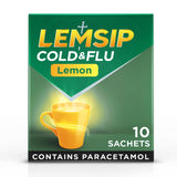 Sainsburys Lemsip Cold & Flu Original Lemon Relief Powder Sachets 10 Sachets- Buy online at McGrocer