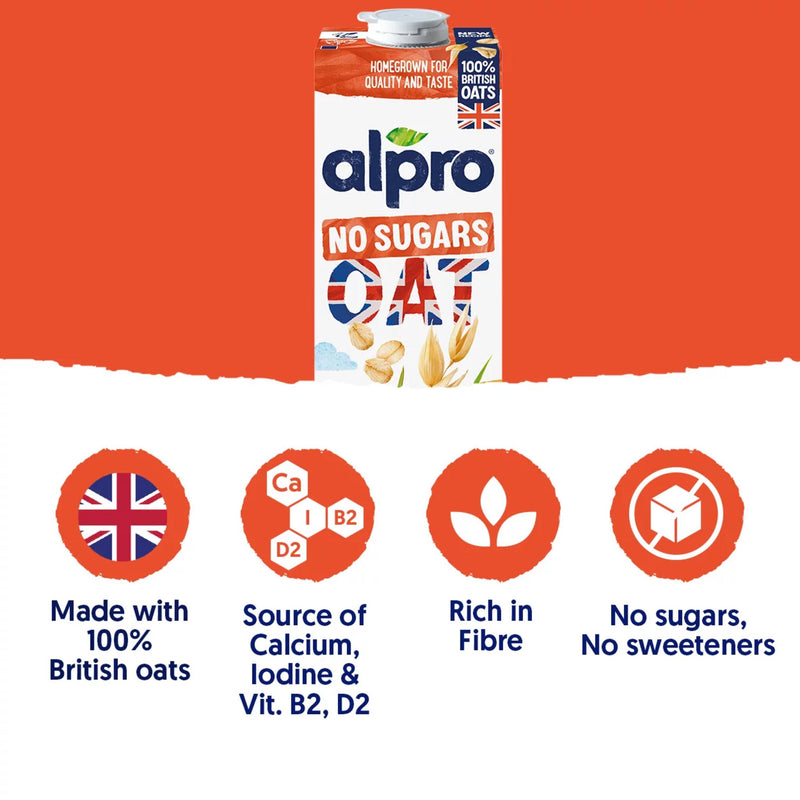 Alpro oat drink no sugar 1L (British brand)