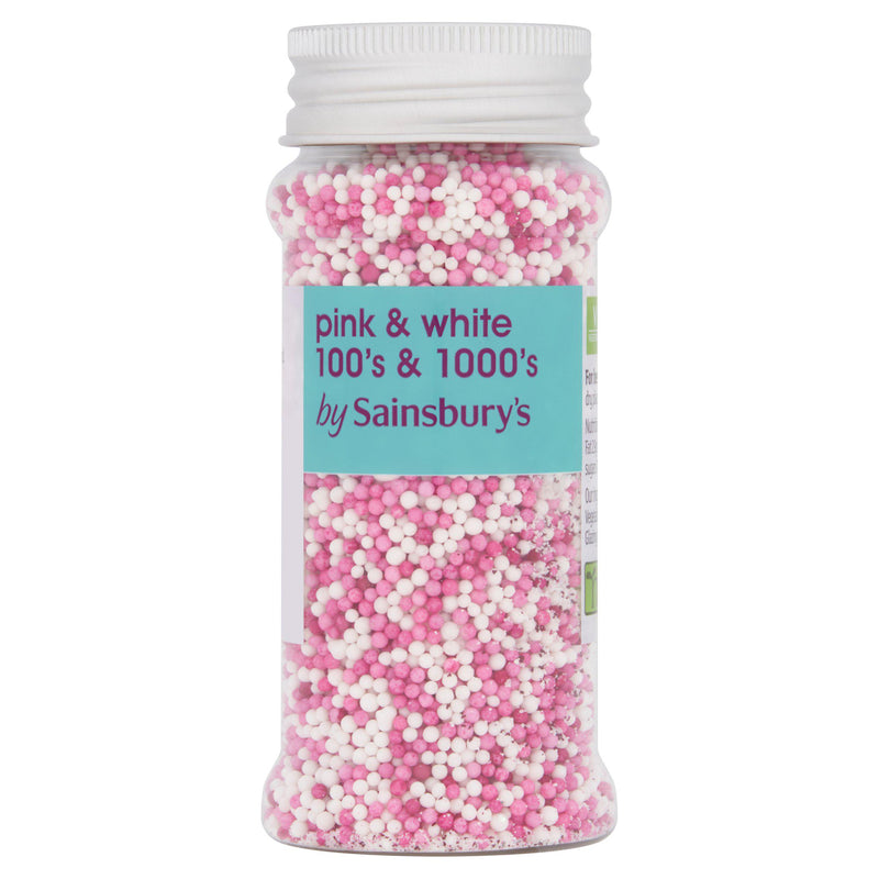 Sainsbury's 100s and 1000s pink and white sprinkles 80g (British brand)