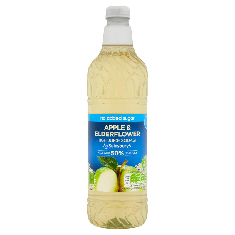 Sainsbury's Apple Elderflower High Juice Squash 1L (British brand)