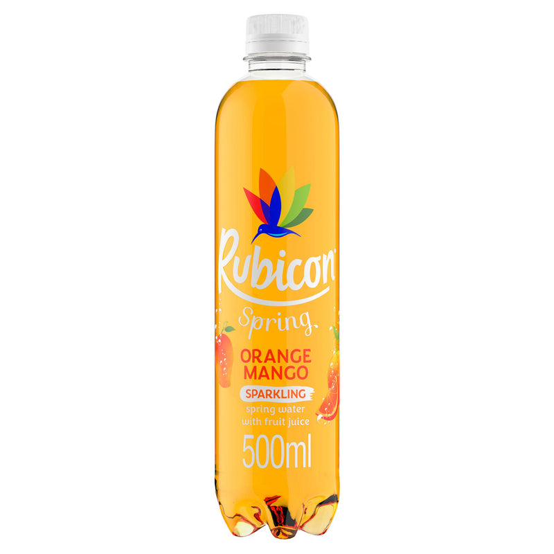 Rubicon Orange Mango Sparkling Water 500ml, imported from the UK