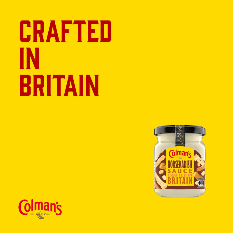 Colman's horseradish sauce 136g jar, imported from the UK