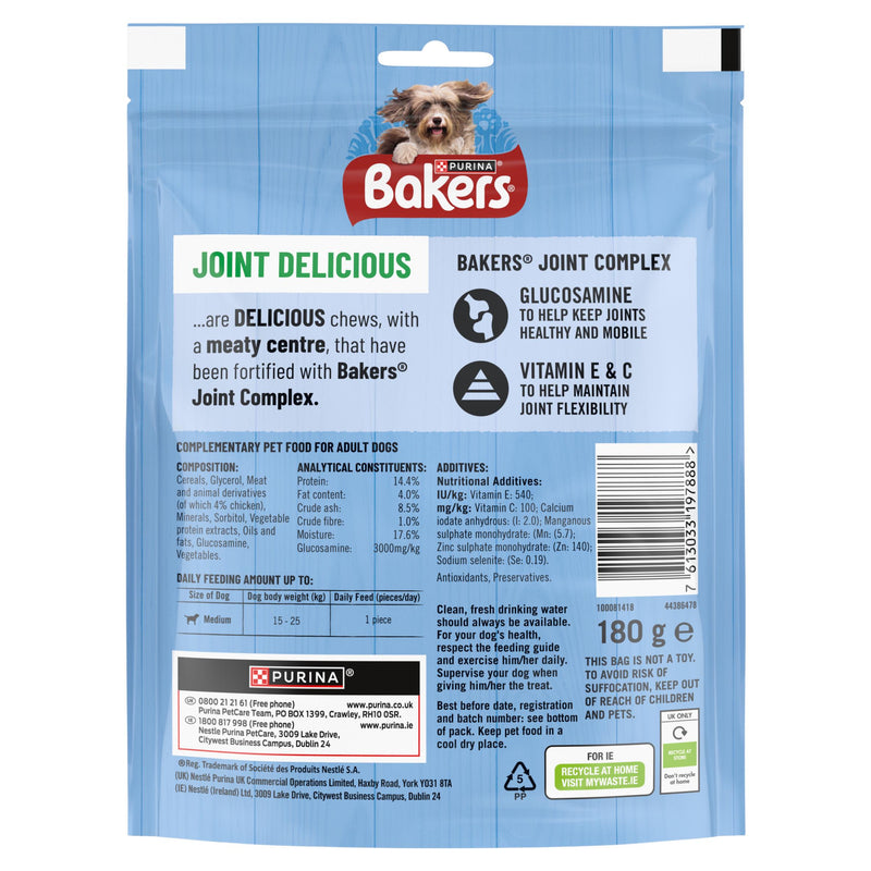 Bakers chicken dog chews joint health 180g - British product