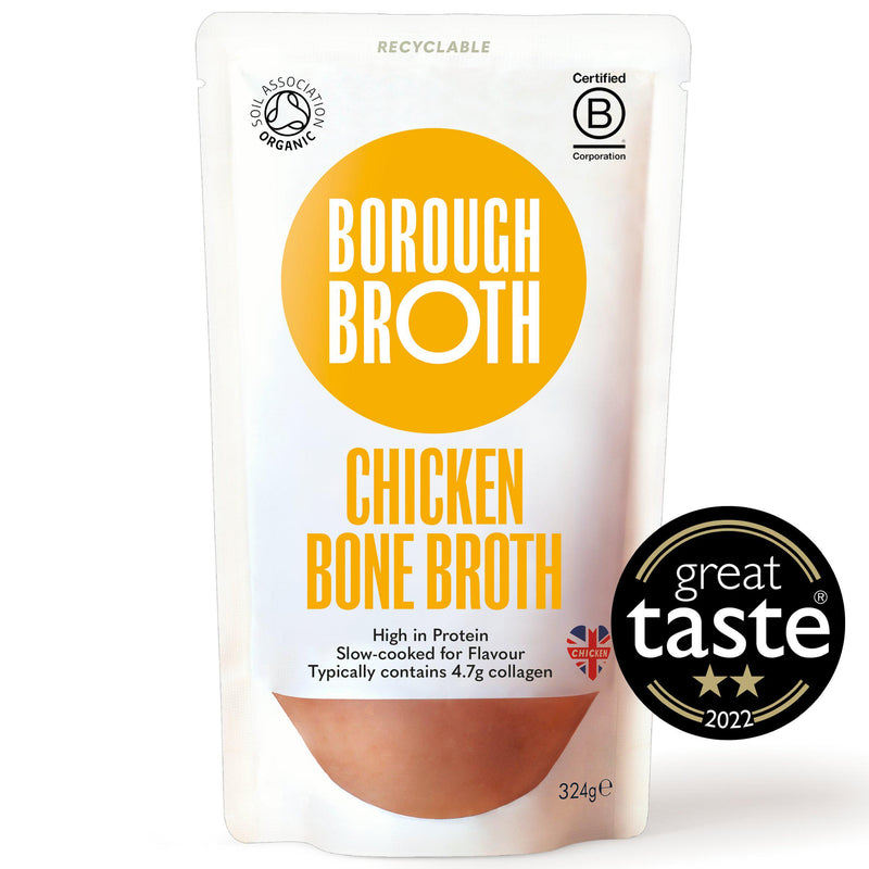Borough Broth Free Range Organic Chicken Bone Broth 324g - British product