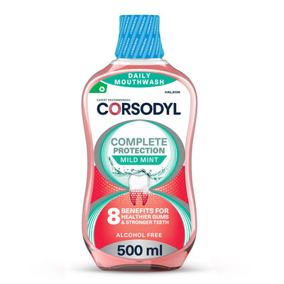 Sainsburys Corsodyl Complete Protection Gum Care Mouthwash Mild Mint 500ml- Buy online at McGrocer