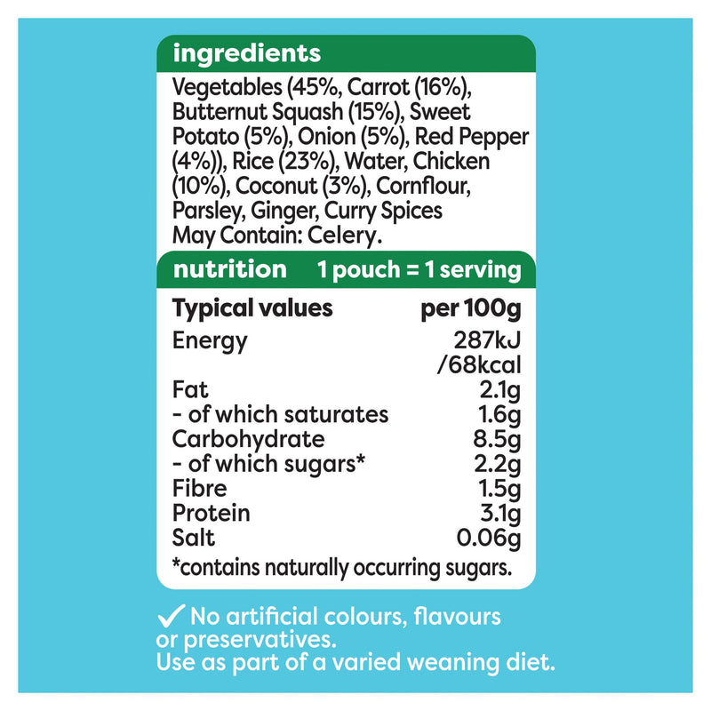 Heinz Thai Chicken Curry baby food pouch 180g, UK version