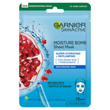 Sainsburys Garnier Moisture Bomb Pomegranate Hydrating Face Sheet Mask 1 Piece- Buy online at McGrocer