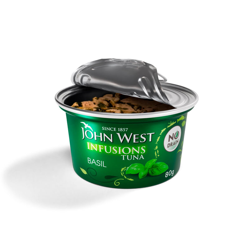 John West basil tuna infusions 80g, UK version