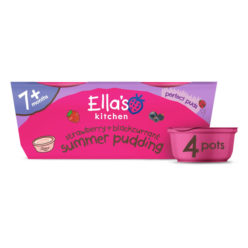 Ella's Kitchen Strawberry + Blackcurrant Summer Pudding 7 Months+ 4x80g