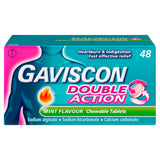 Sainsburys Gaviscon Double Action Heartburn & Indigestion Mint Flavour Chewable Tablets 48 Tablets- Buy online at McGrocer