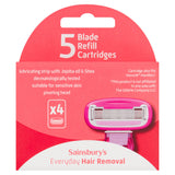Sainsbury's 5 blade razor refill cartridges x4 pack, imported from the UK