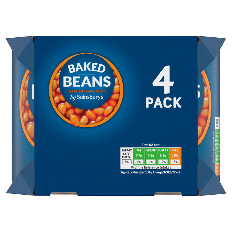 Sainsbury's baked beans in tomato sauce 1.6kg, imported from the UK