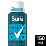 Sainsburys Sure Men Ocean Rush Whole Body Deodorant Spray 72h Odour Control 150ml- Buy online at McGrocer