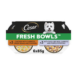 Sainsburys Cesar Fresh Bowl Adult Wet Dog Food Chicken & Duck Taster Multipack 6 x 85g- Buy online at McGrocer