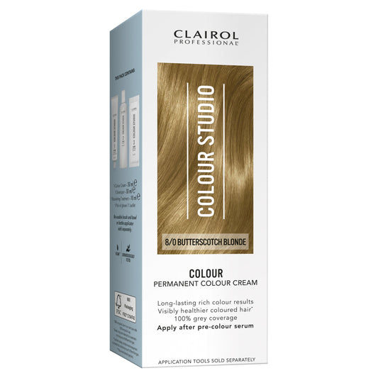 Clairol Professional Colour Studio 8/0 Butterscotch Blonde Colour Permanent Colour Cream GOODS Sainsburys   