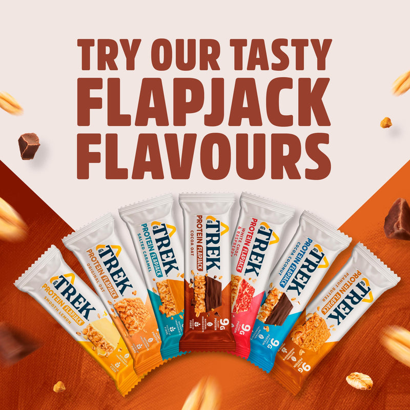 Trek cocoa oat protein flapjacks 3 x 50g, UK version