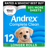 Andrex Complete Clean Mega toilet rolls x12, imported from the UK