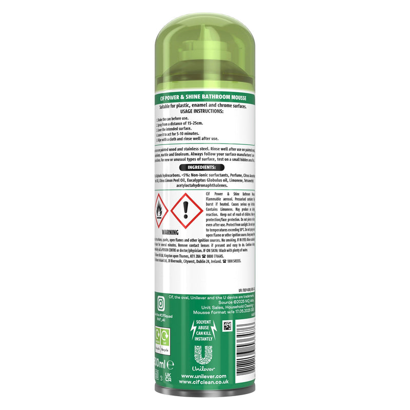 Cif Bathroom Cleaner Mousse Citrus 500ml - British product