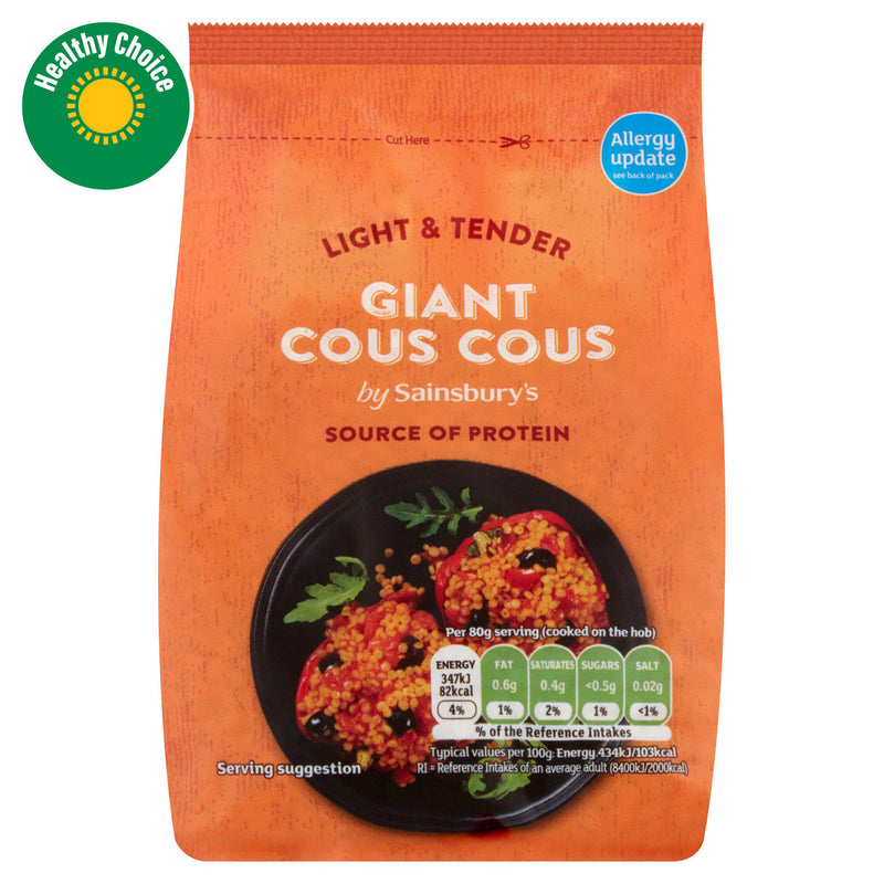 Sainsbury's Giant Couscous 300g package (British brand)