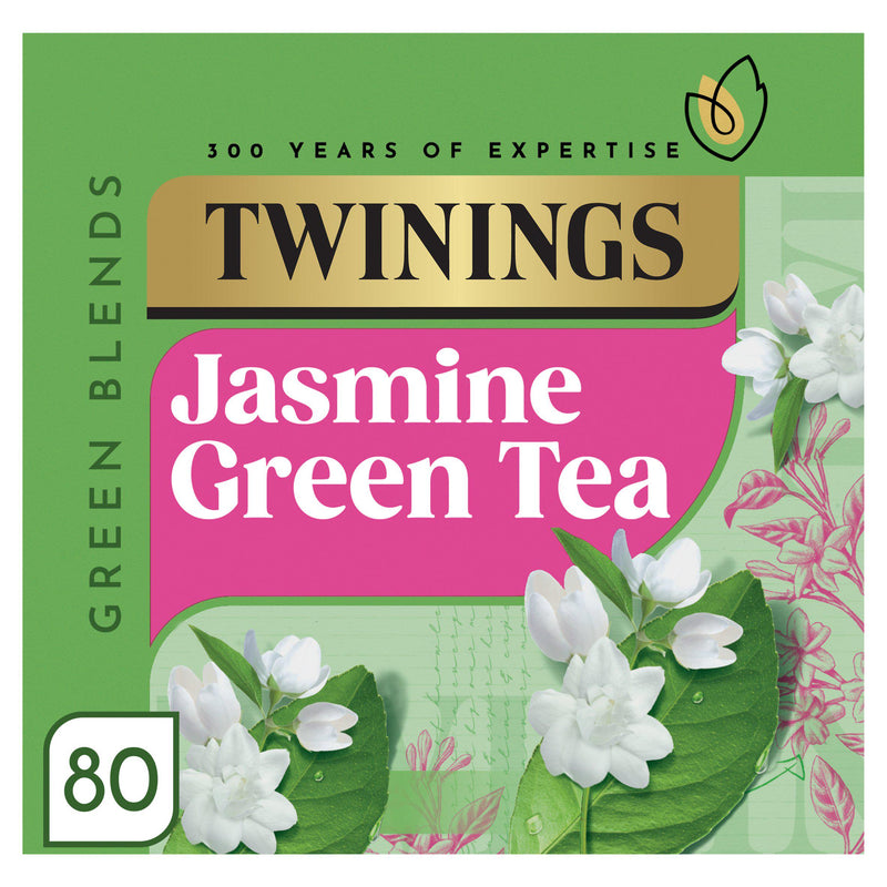Twinings Jasmine Green Tea bags 80 count, imported from the UK