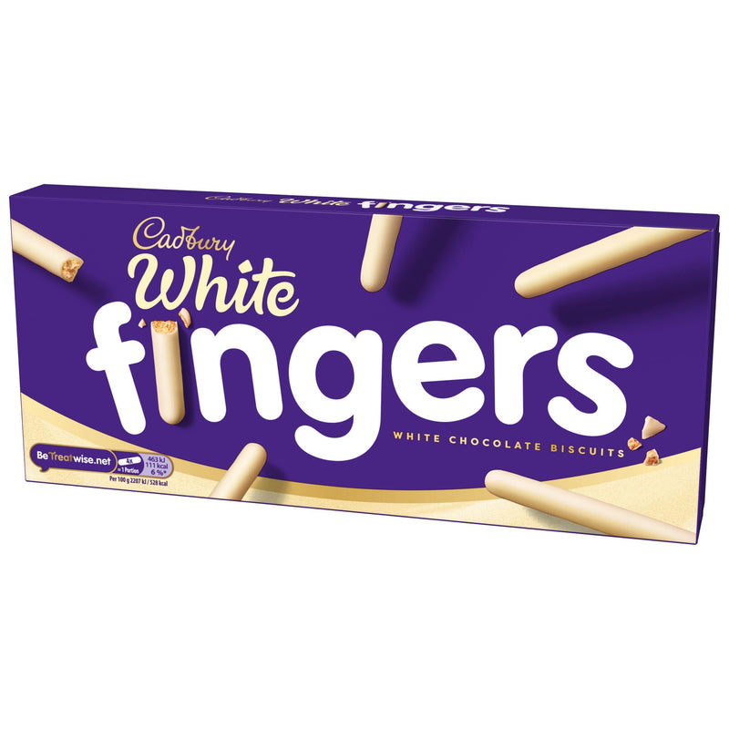 Cadbury white chocolate fingers biscuits 114g, UK version