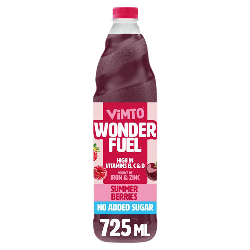 Vimto Wonderfuel Summer Berries Squash 725ml, imported from the UK