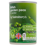 Sainsbury's garden peas in water 300g can, imported from the UK