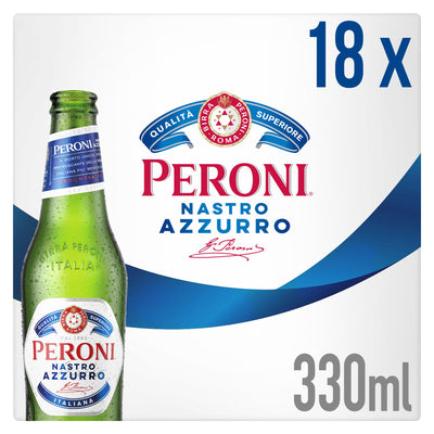 Sainsburys Peroni Nastro Azzurro Italian Lager Beer Bottles 18x330ml- Buy online at McGrocer