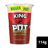Sainsburys Pot Noodle King Pot Beef & Tomato Instant Noodles 114g- Buy online at McGrocer