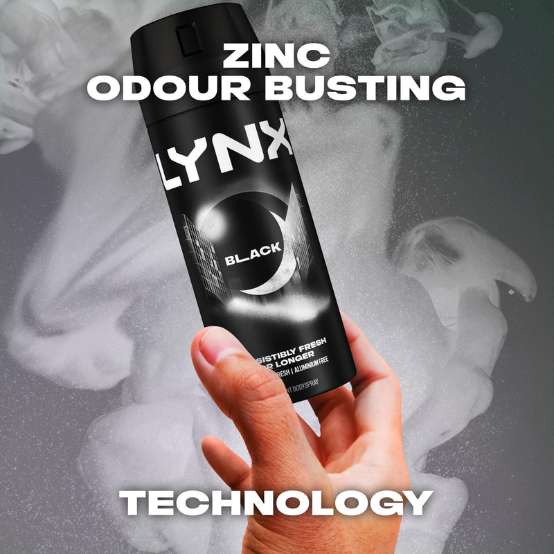 Lynx Black deodorant body spray 150ml (British brand)