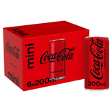 Coca-Cola Zero Sugar soft drink 6 x 200ml cans - British product