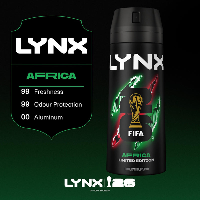 Lynx Africa deodorant spray 48h 150ml, imported from the UK