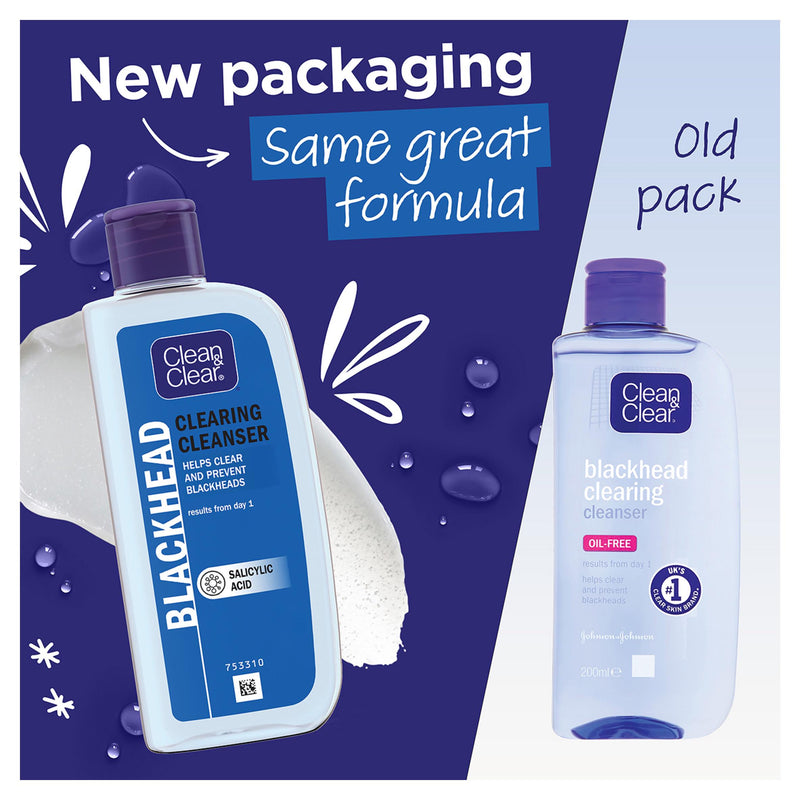 Clean & Clear blackhead clearing face wash 200ml, UK version