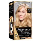 Sainsburys L'Oreal Paris Preference Permanent Hair Dye California Light Blonde 8- Buy online at McGrocer