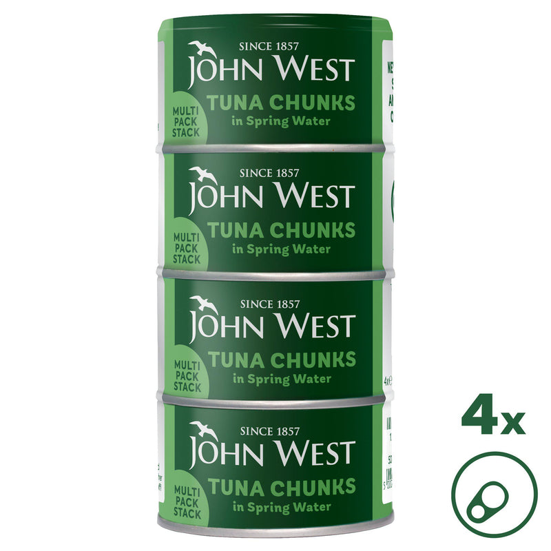 John West tuna chunks in spring water 4x125g, imported from the UK