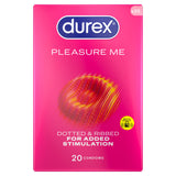 Durex Pleasure Me ribbed and dotted condoms x20, UK version