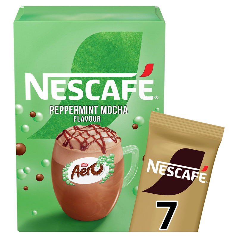 Nescafé Peppermint Aero Mocha sachets 7 x 19g, imported from the UK