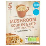 Sainsbury's mushroom cup soup with croutons 5x23g, imported from the UK