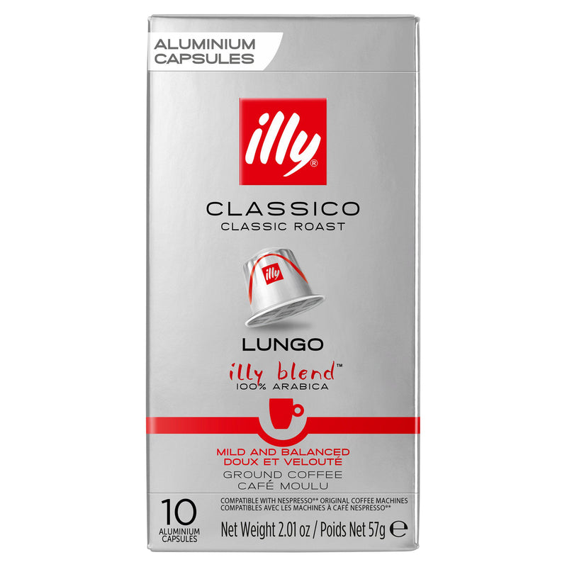 Illy coffee capsules Classico Roast Lungo 10 pack, imported from the UK